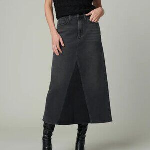 Joe's Jeans Tulie maxi denim jean skirt black a-line midi faded modest new 25 0